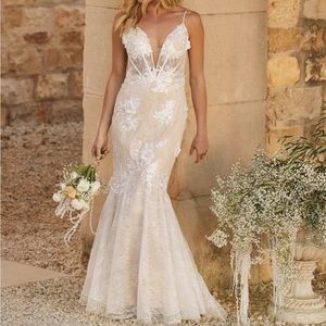 Lulus To Be Loved White Embroidered Lace Trumpet Maxi Dress